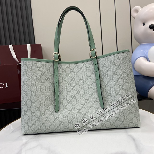 Gucci專櫃古馳最新款購物袋GG圖案條紋織大號肩背包 jh2624型號：815213